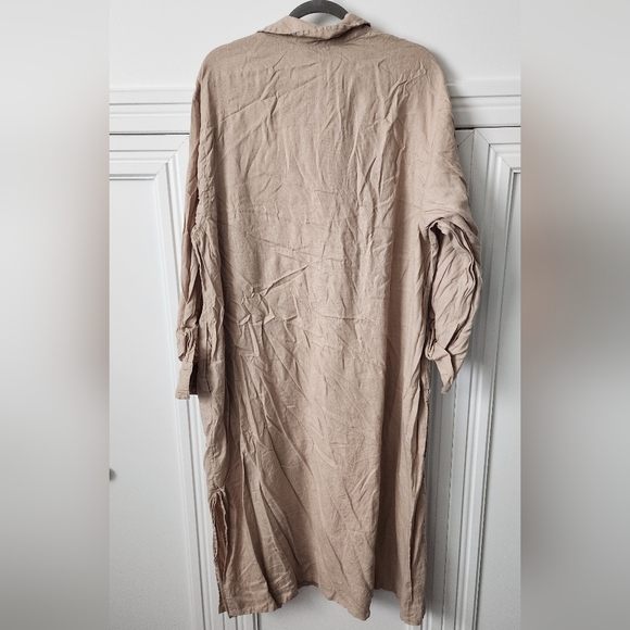Relaxed Linen Midi Shirt Dress - Picture 10 of 11